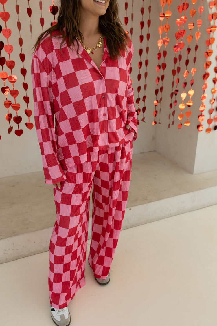 Pink & Red Checkmate TOP