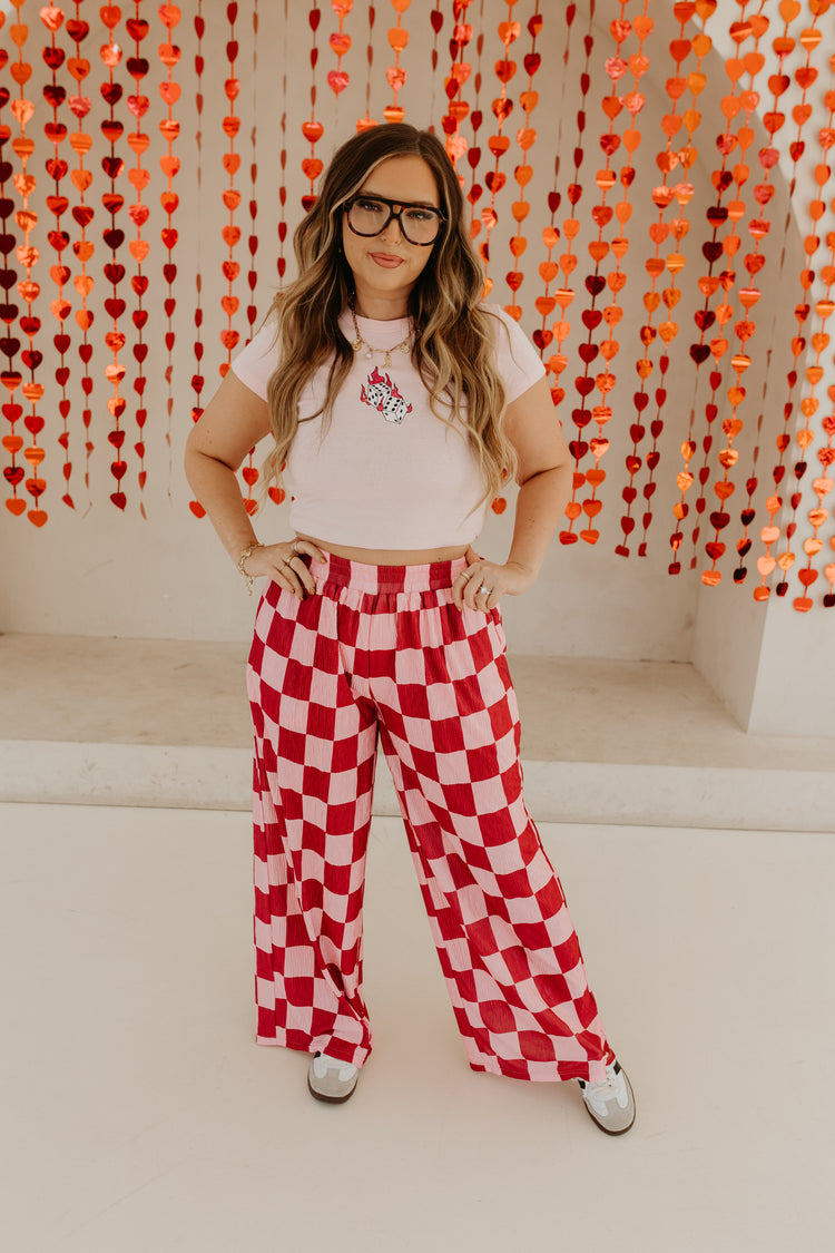 Burgnady & Pink Checkmate PANTS