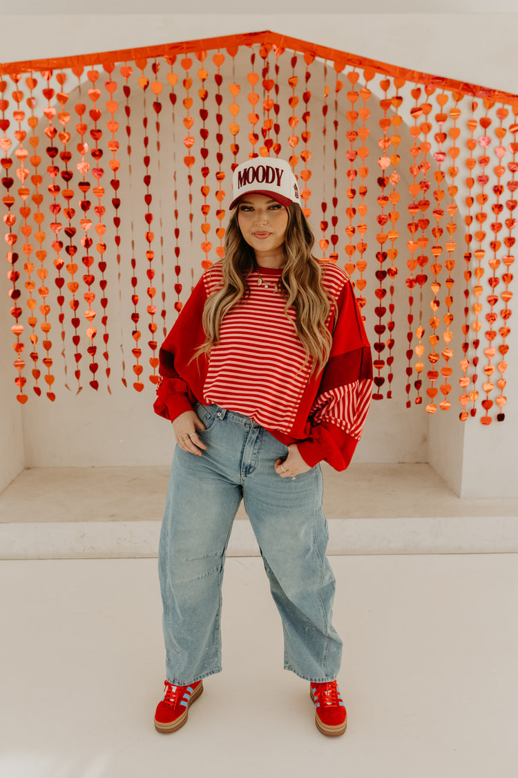 Color Block Striped Valentines Day Sweater