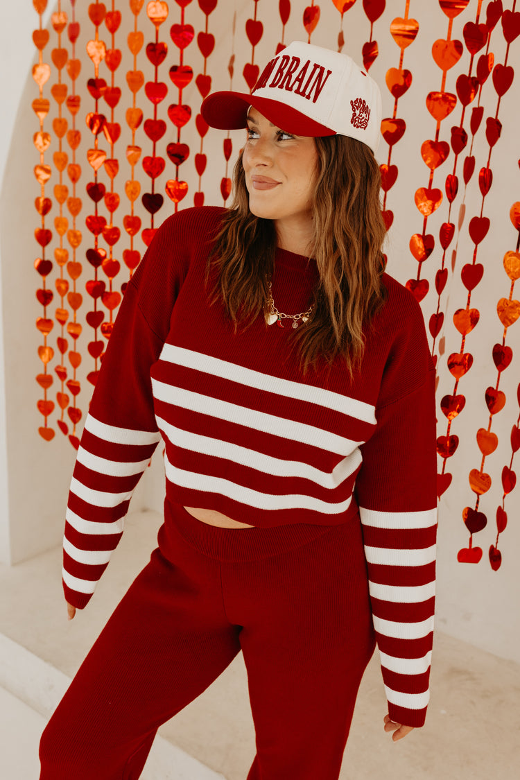 The Sweetheart Sweater Set (Red & White)