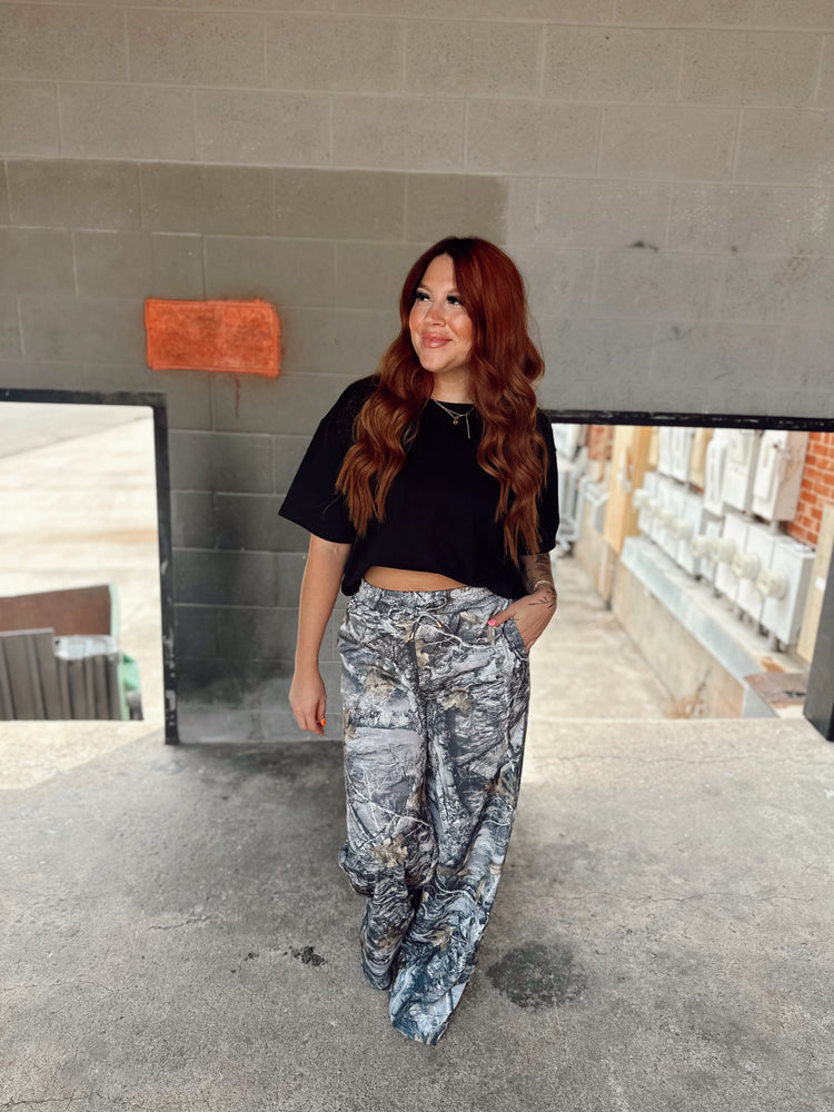 CAMO wide leg pants (dark grey)