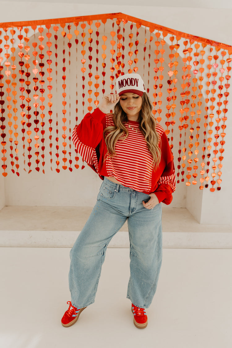 Color Block Striped Valentines Day Sweater