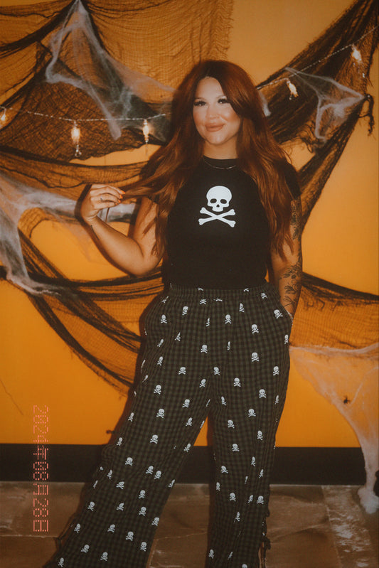 SKULL TIE PANTS