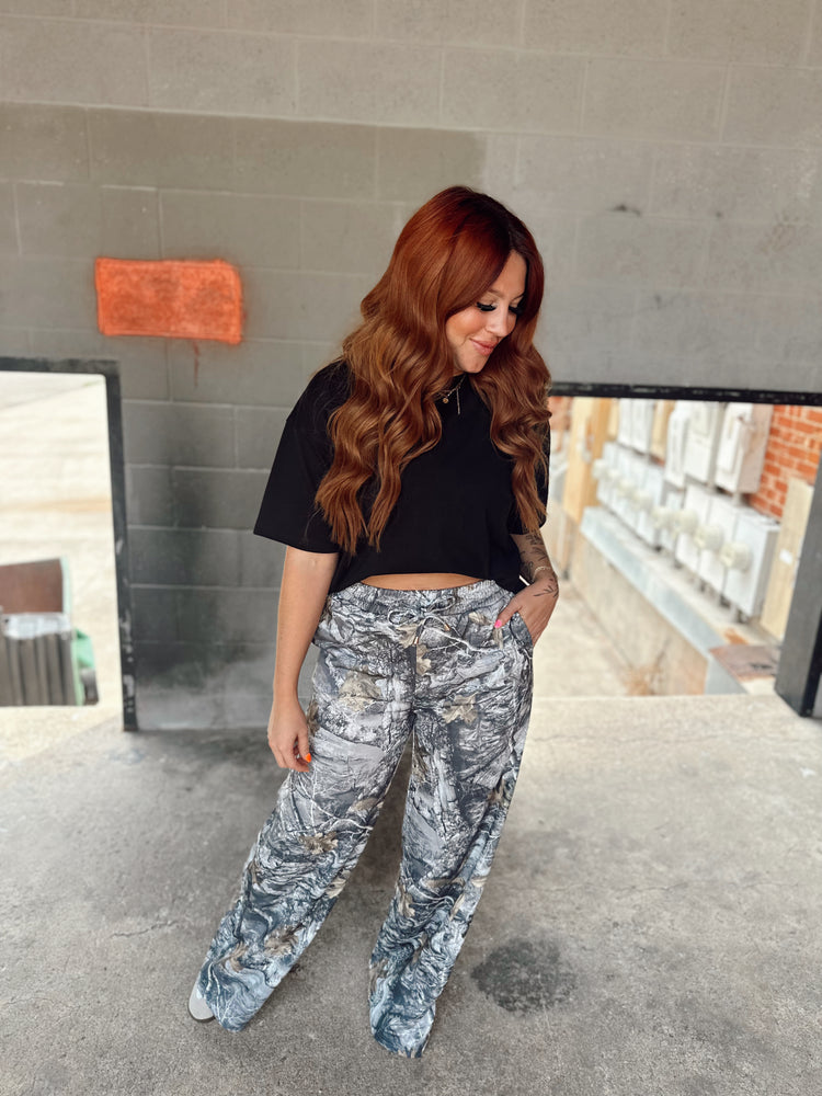 CAMO wide leg pants (dark grey)