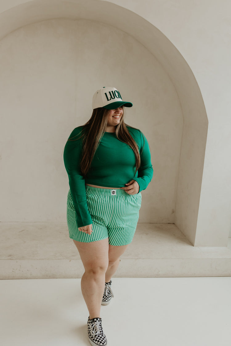 Green Striped Boxer Shorts