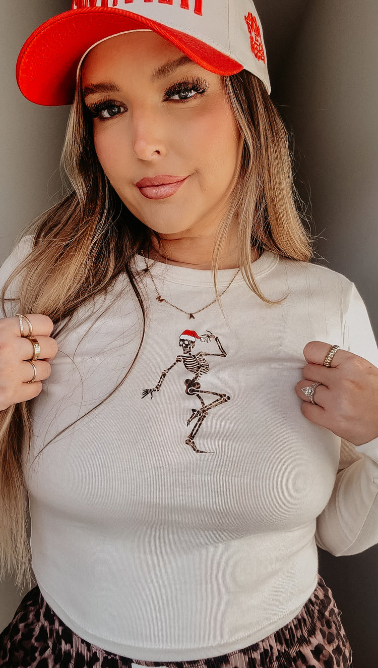 Santa Leopard Skelly Baby tee