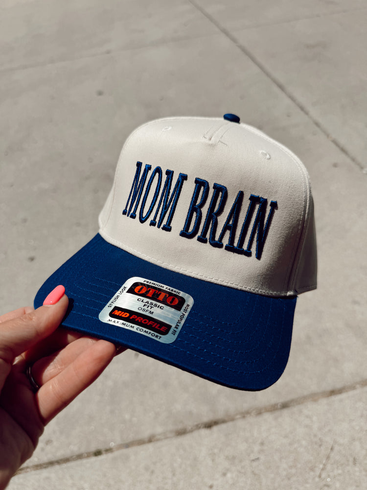 MOM BRAIN HAT (BLUE/NATURAL)