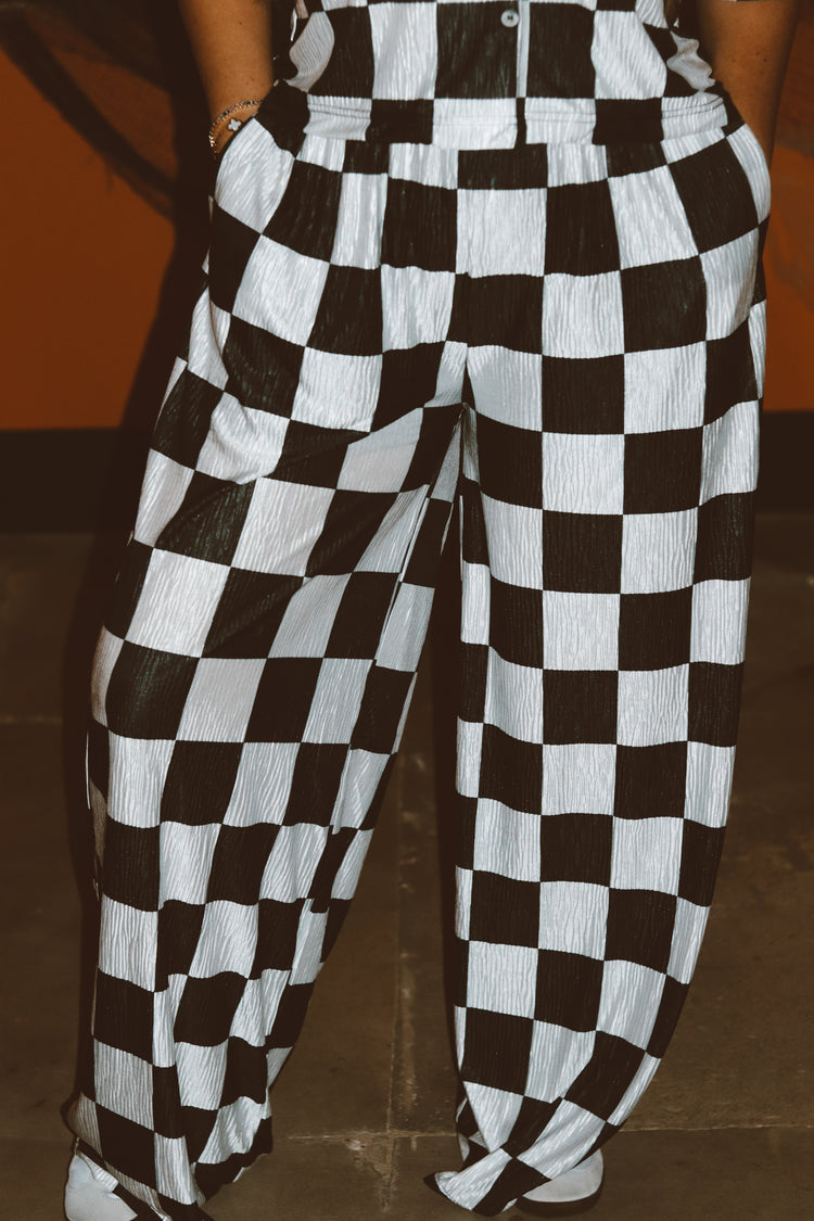 CHECKMATE WIDE LEG PANT (B&W)