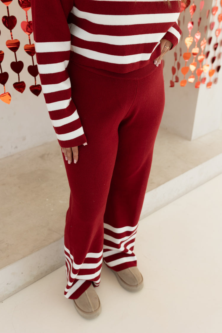 The Sweetheart Sweater Set (Red & White)