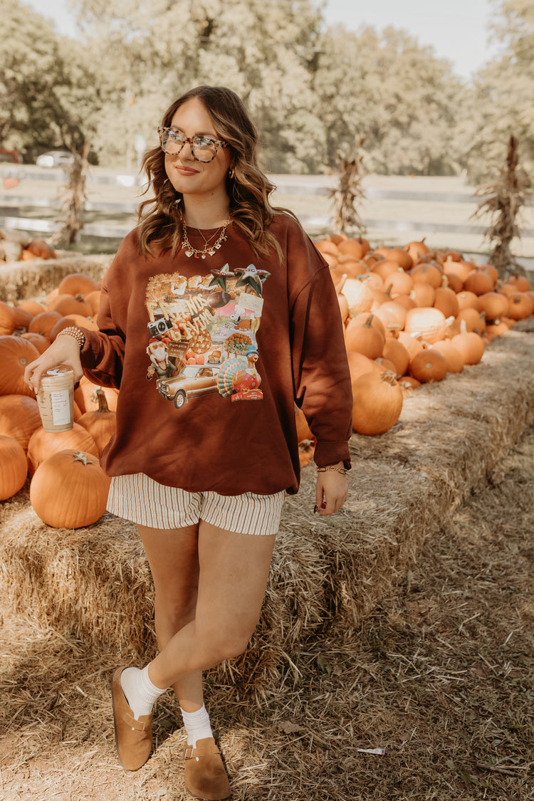 Nostalgic Chaotic Thanksgiving Crew neck